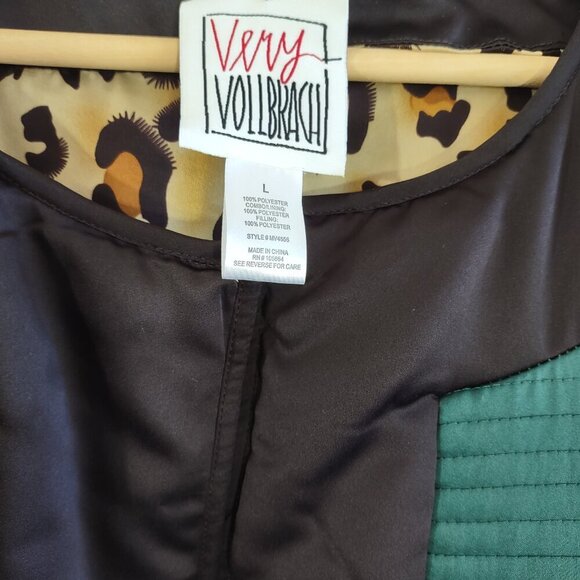 Very Vollbracht Quilted Reversible Jacket Women's Size Large Animal Print  NWOT - Picture 11 of 11
